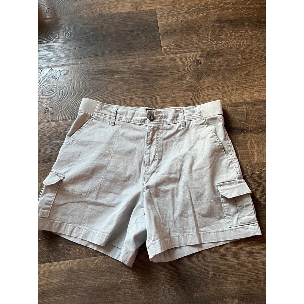 Lee Womens Gray Cargo Shorts Size 12 Medium Stretch Utility Hiking Outdoor